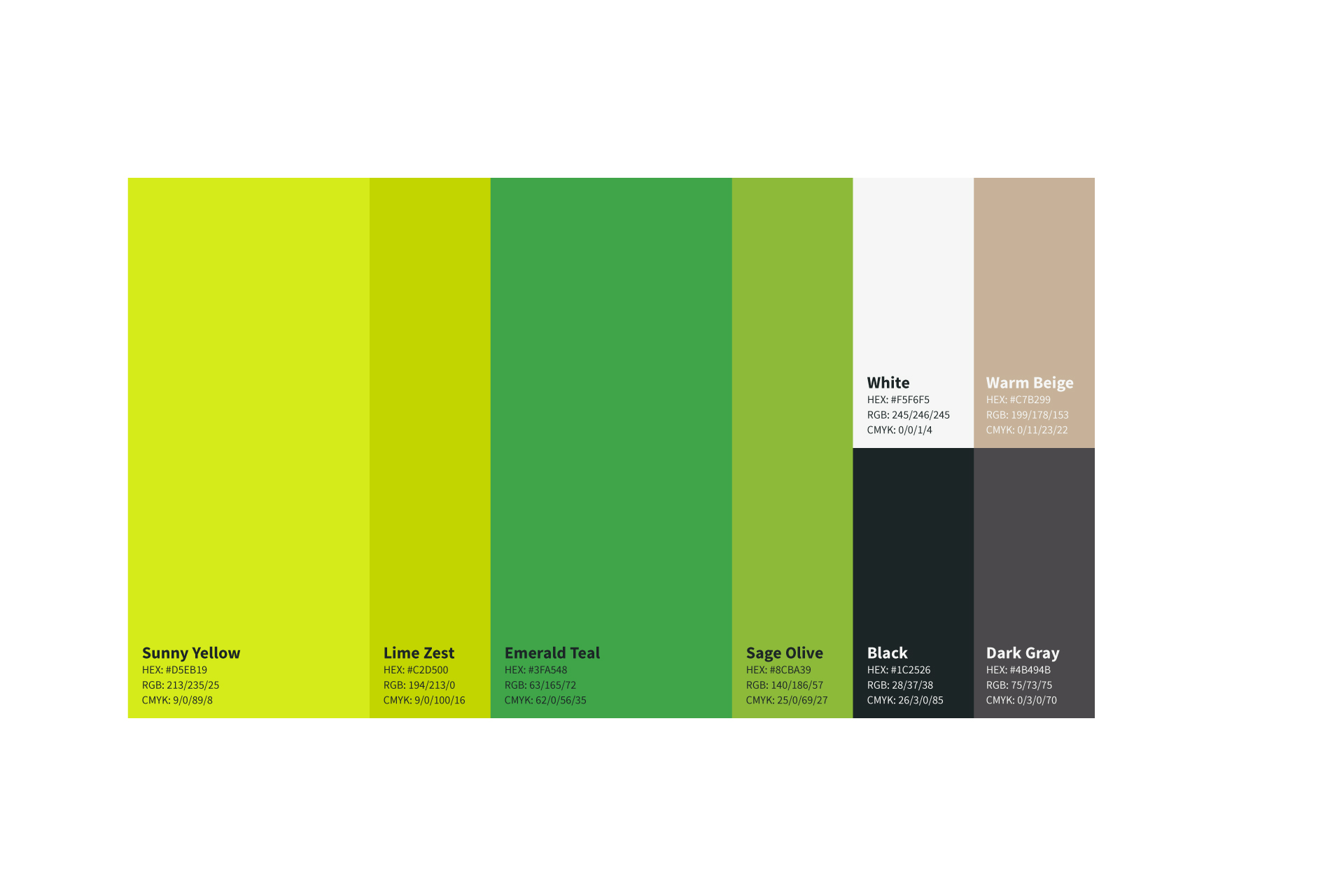 Bliss Salads Colour Palette