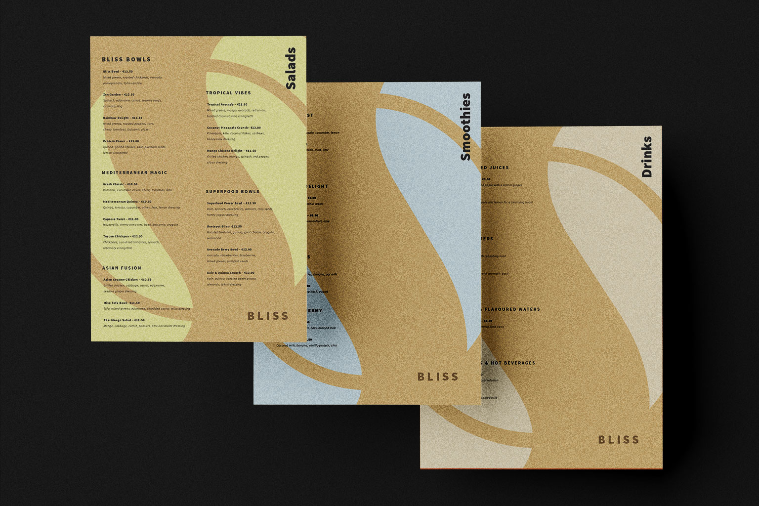 Bliss Salads Menu